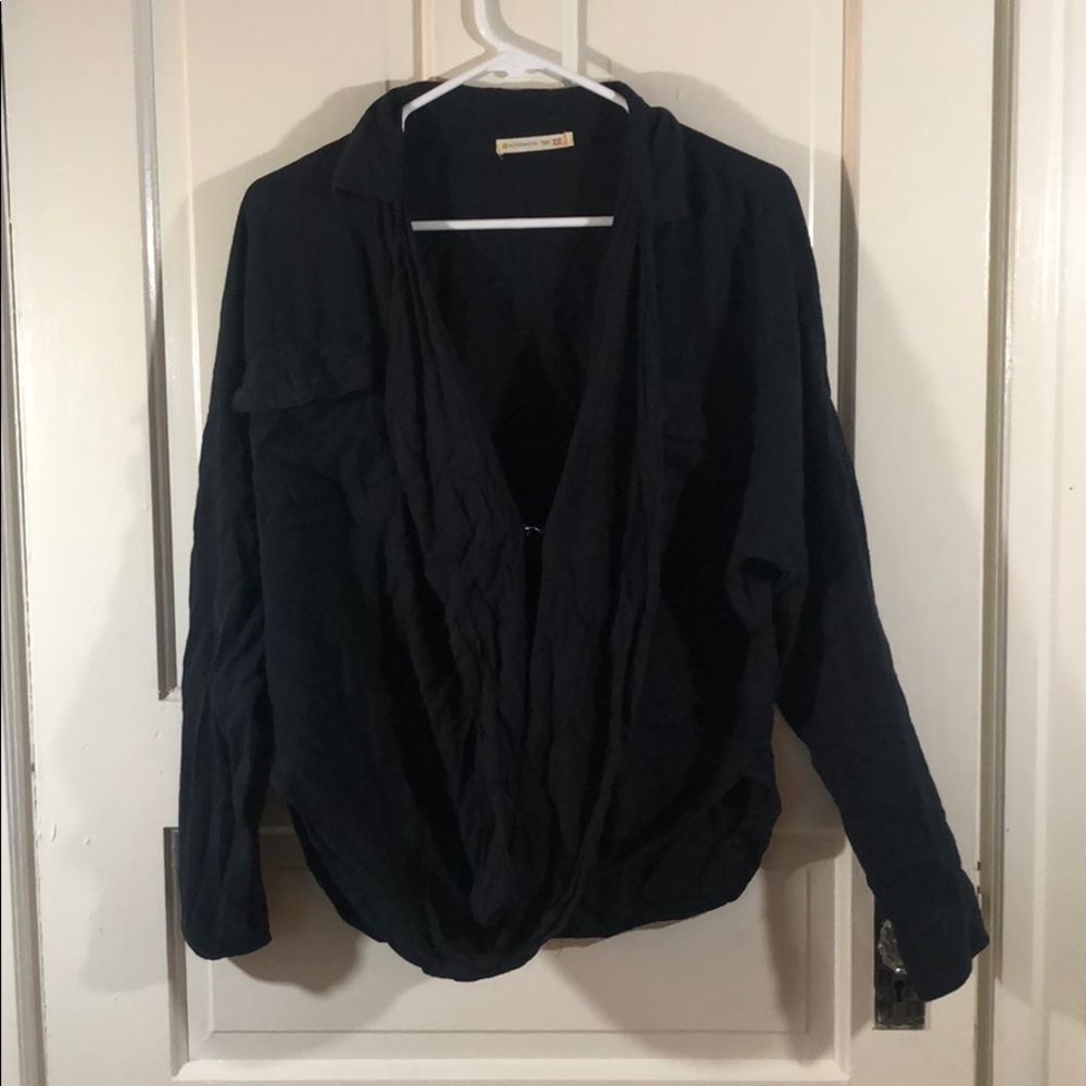 Alternative black blouse with twist front